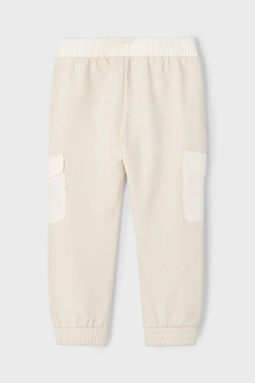 Детские спортивные штаны Mayoral cargo цвет бежевый однотонные 3570