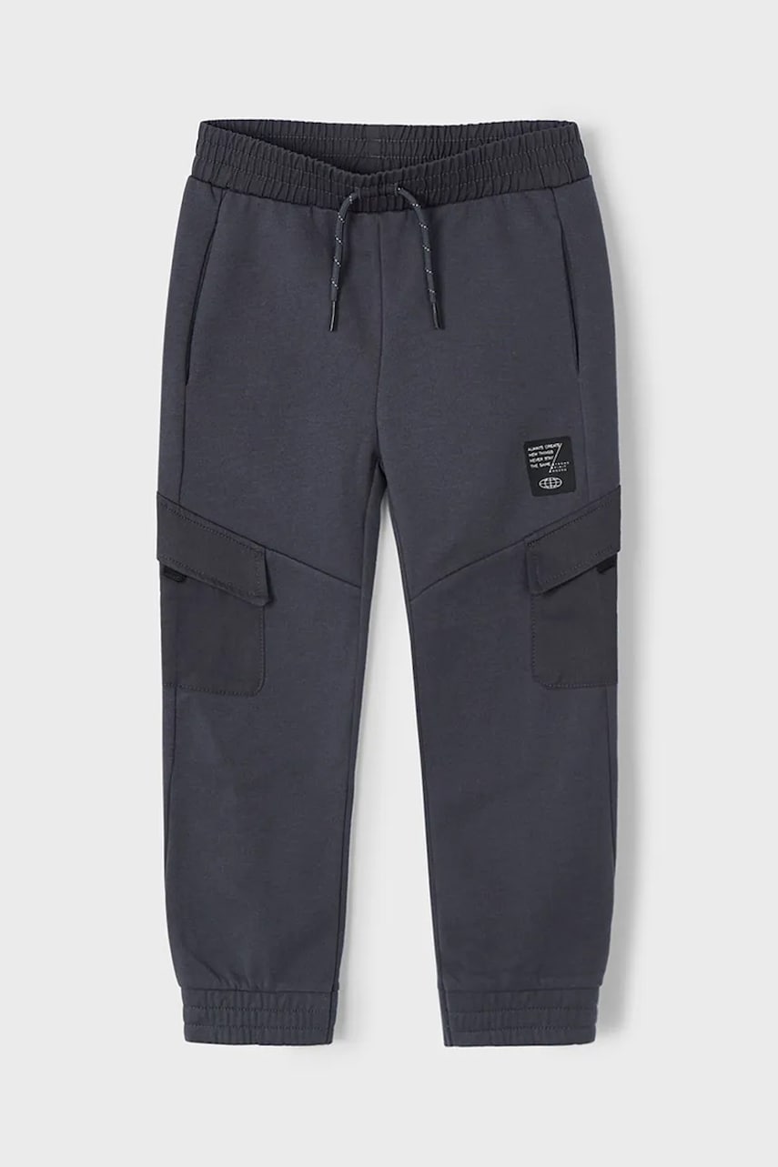 Mayoral pantaloni de trening pentru copii cargo culoarea negru, uni, 3570 Mayoral pantaloni de trening pentru copii cargo culoarea negru, uni, 3570