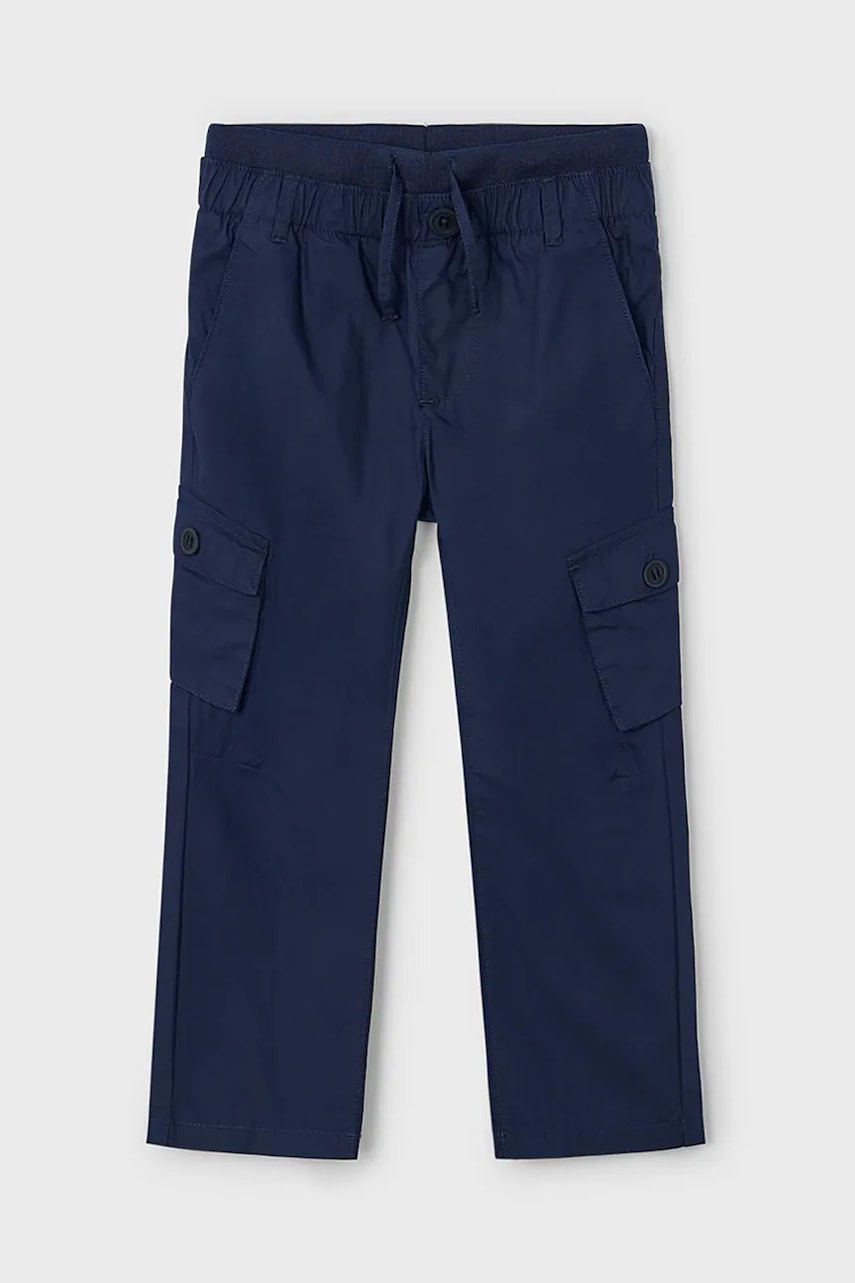 Mayoral pantaloni copii cargo culoarea albastru marin, neted, 3571