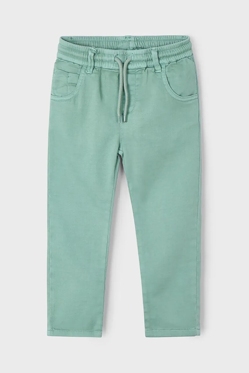 Mayoral pantaloni copii soft culoarea verde, neted, 3572