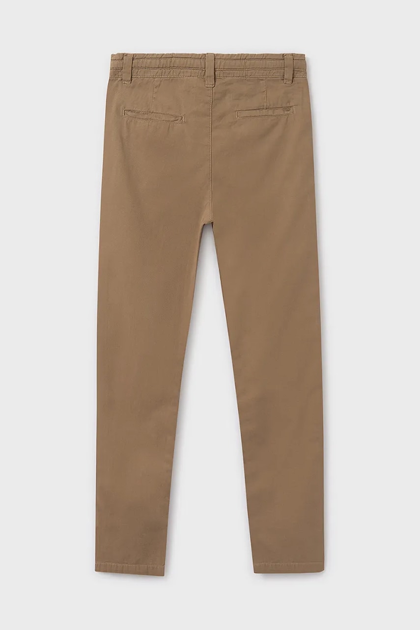 Детские хлопковые брюки Mayoral relaxed fit цвет зелёный однотонные 6525 Детские хлопковые брюки Mayoral relaxed fit цвет зелёный однотонные 6525