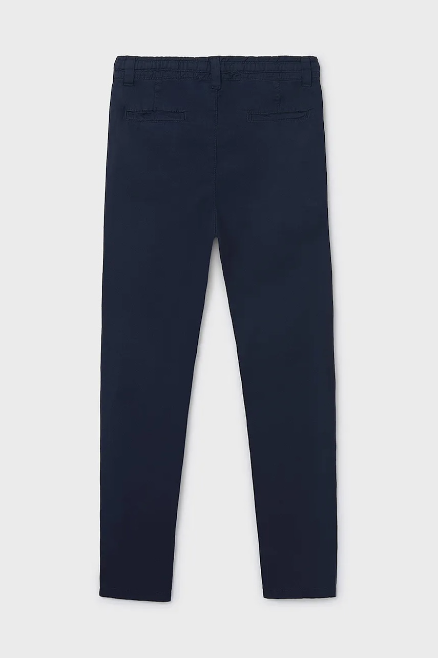 Детские хлопковые брюки Mayoral relaxed fit цвет синий однотонные 6525 Детские хлопковые брюки Mayoral relaxed fit цвет синий однотонные 6525