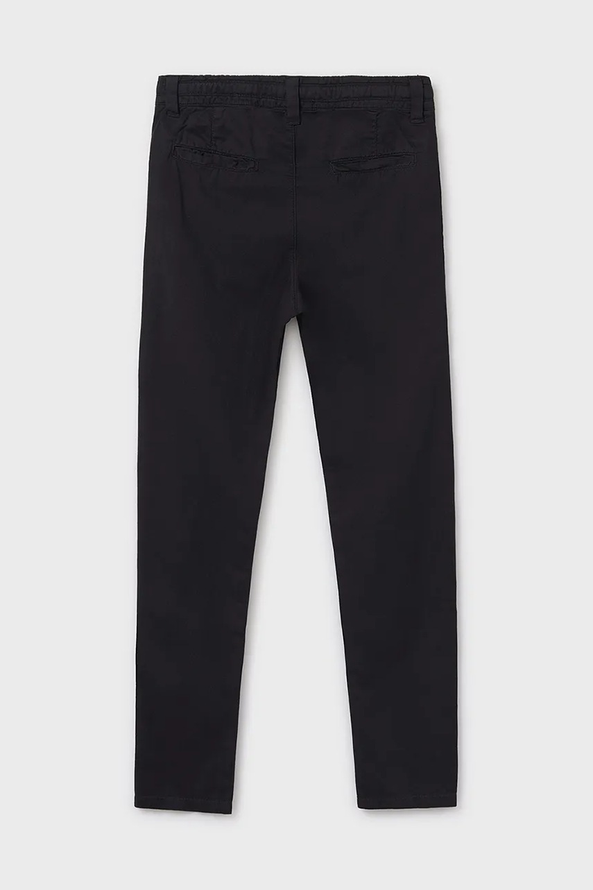 Детские хлопковые брюки Mayoral relaxed fit цвет чёрный однотонные 6525