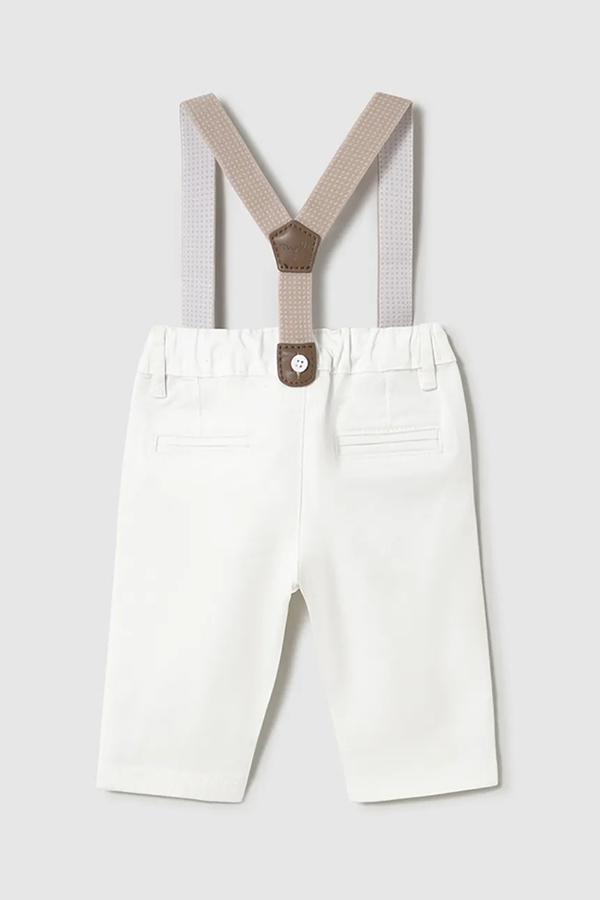 Хлопковые штаны для младенцев Mayoral Newborn цвет белый однотонные 1561