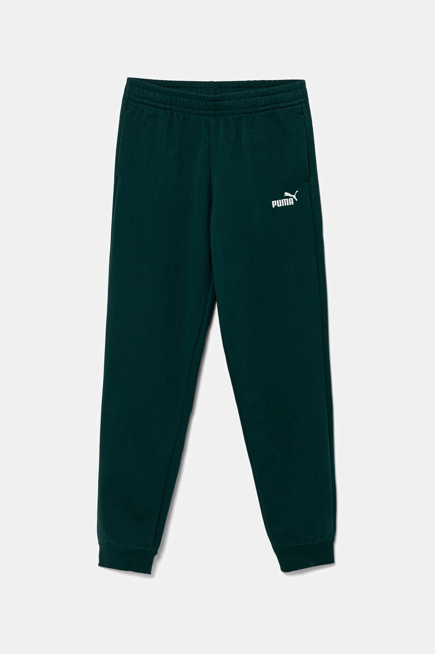 Puma pantaloni de trening pentru copii ESS No. 1 Logo Sweatpants TR culoarea verde, cu imprimeu, 684914