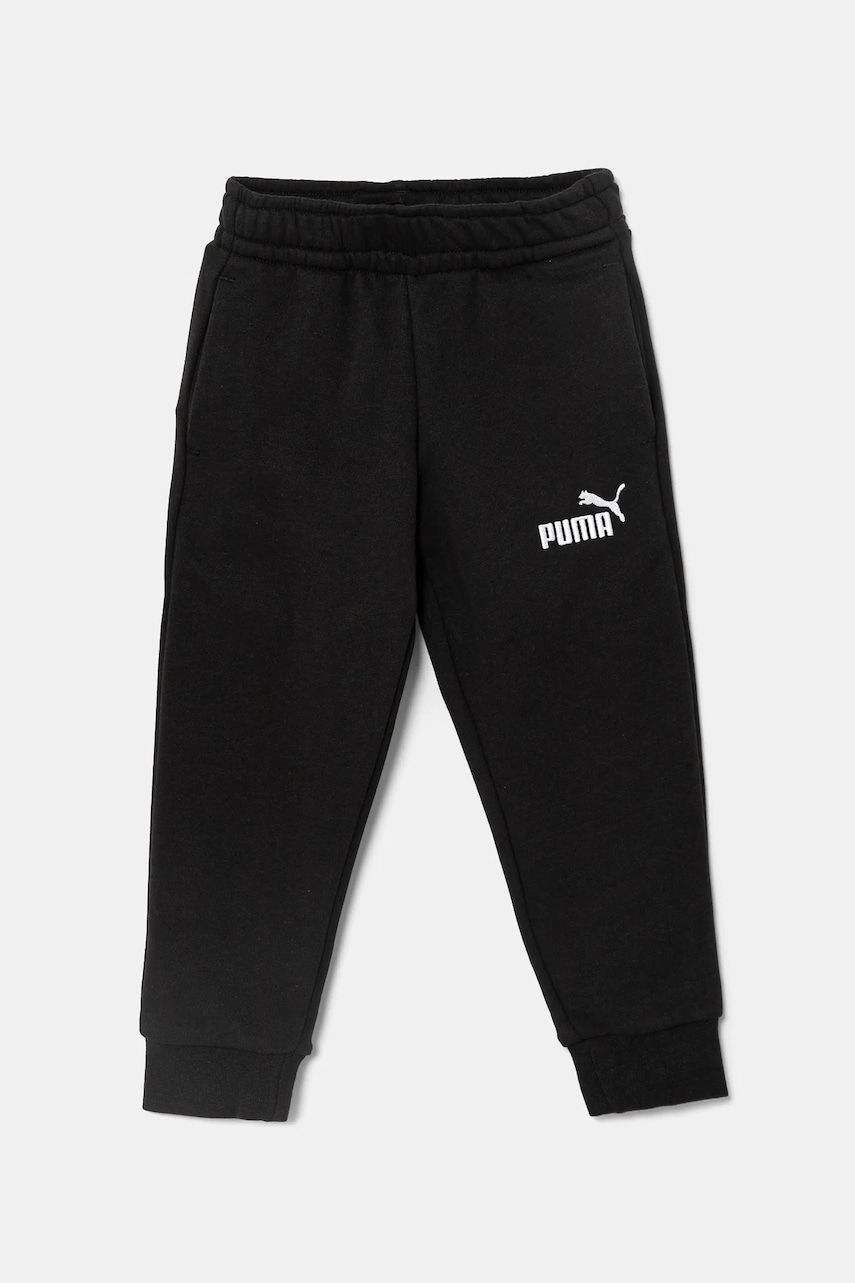 Puma pantaloni de trening pentru copii ESS No. 1 Logo Sweatpants TR culoarea negru, neted, 684934 Puma pantaloni de trening pentru copii ESS No. 1 Logo Sweatpants TR culoarea negru, neted, 684934