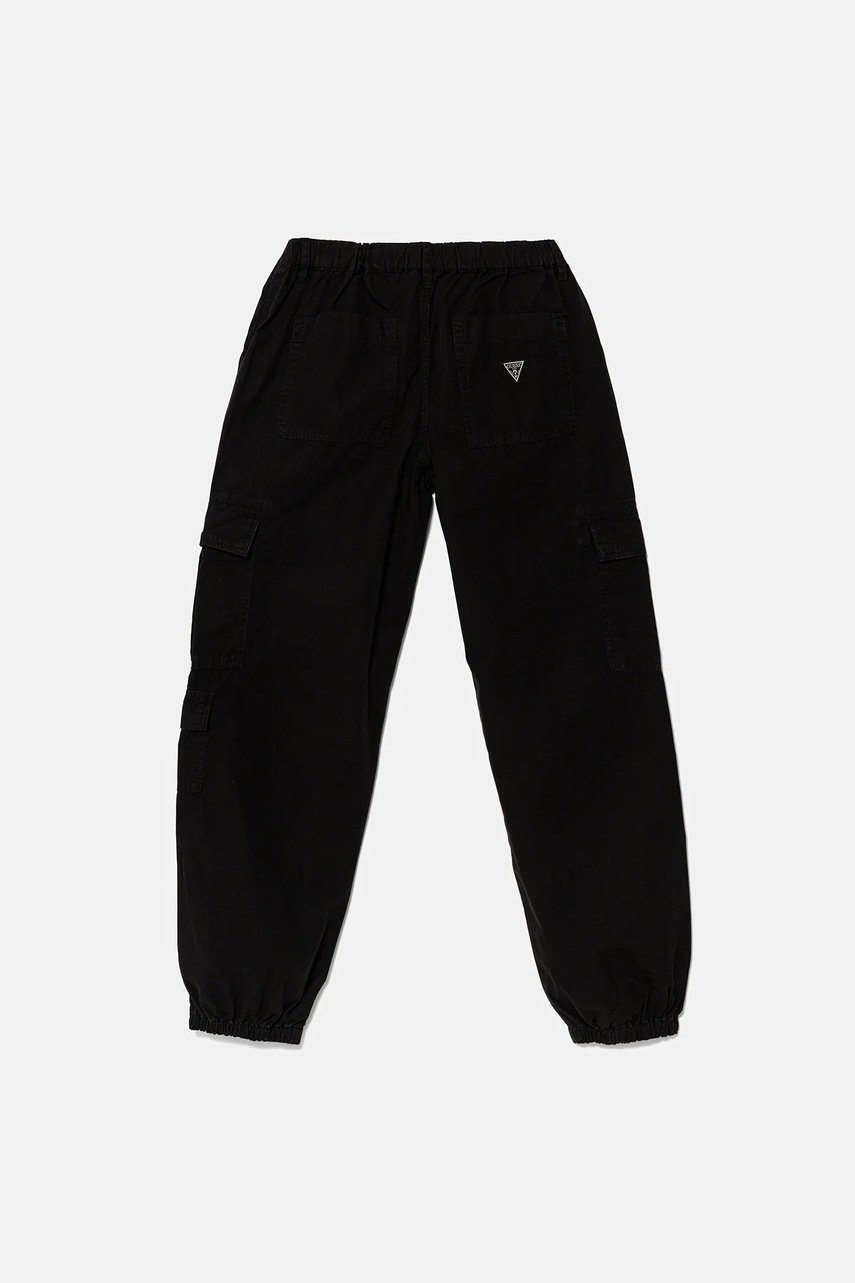 Детские хлопковые брюки Guess цвет чёрный однотонные L5GB04 WGBT1