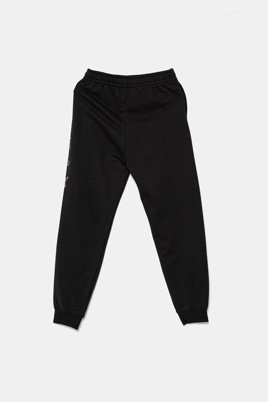 Хлопковые спортивные штаны Puma ESS LOGO LAB Execution Sweatpants TR цвет чёрный с принтом 685790