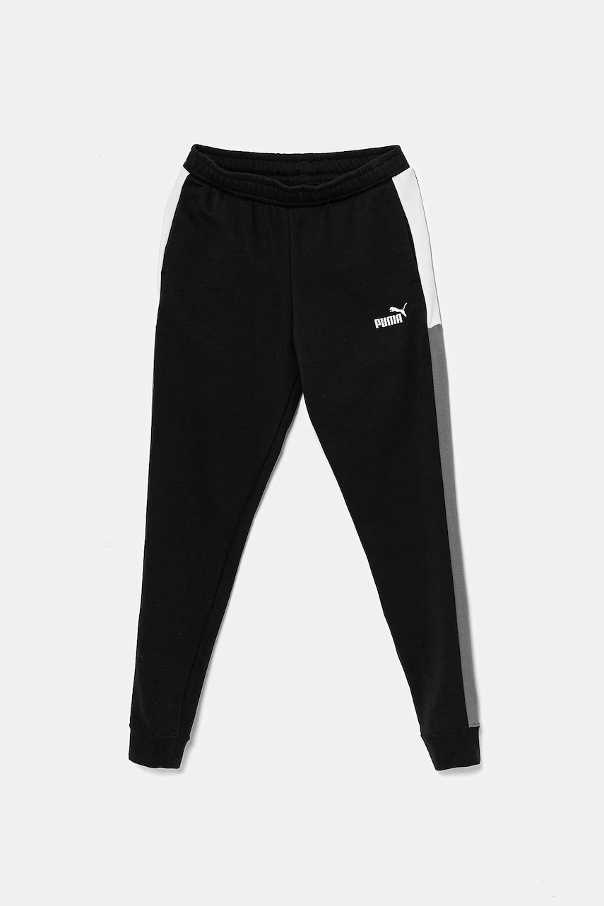 Puma pantaloni de trening pentru copii ESS BLOCK Sweatpants TR culoarea negru, modelator, 685820 Puma pantaloni de trening pentru copii ESS BLOCK Sweatpants TR culoarea negru, modelator, 685820