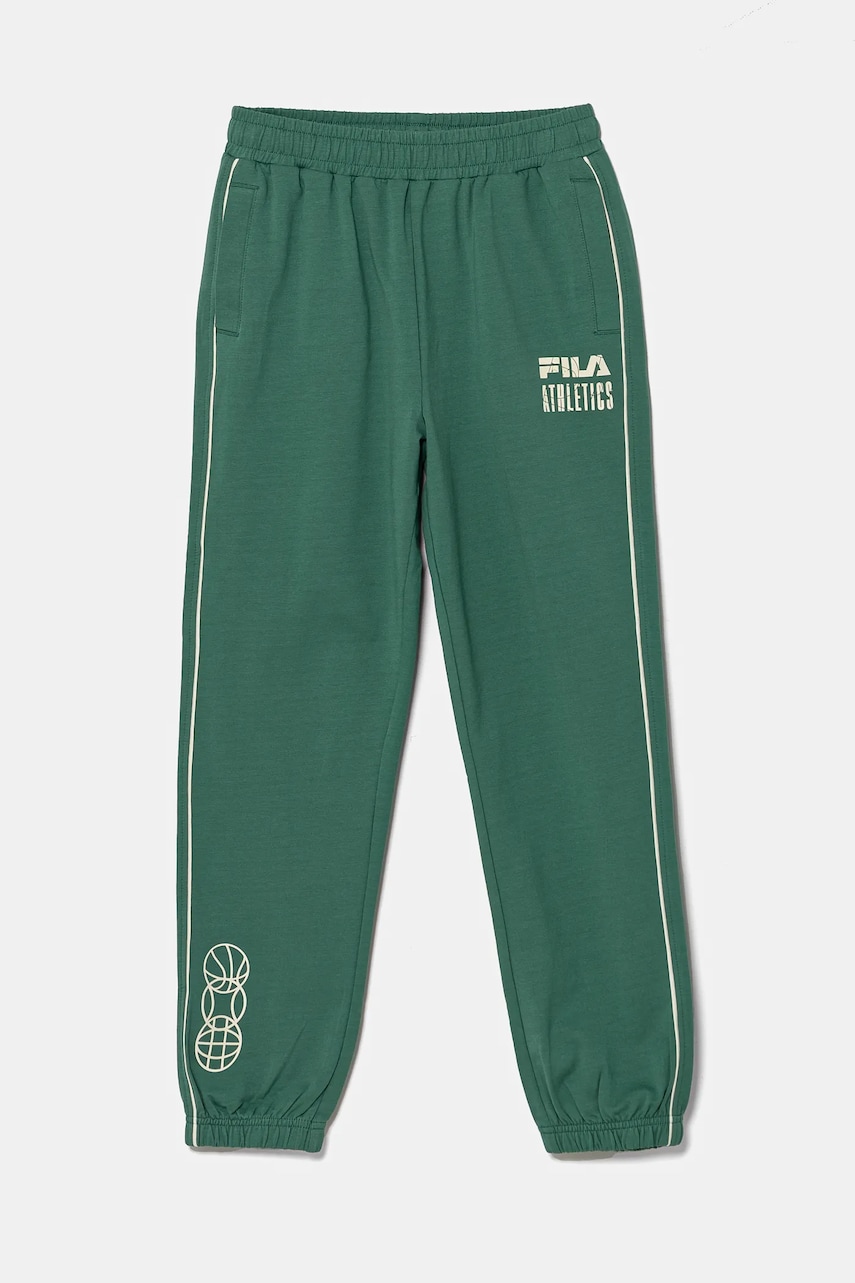 Fila pantaloni de trening pentru copii IGENSDORF culoarea verde, cu imprimeu, FAT0668