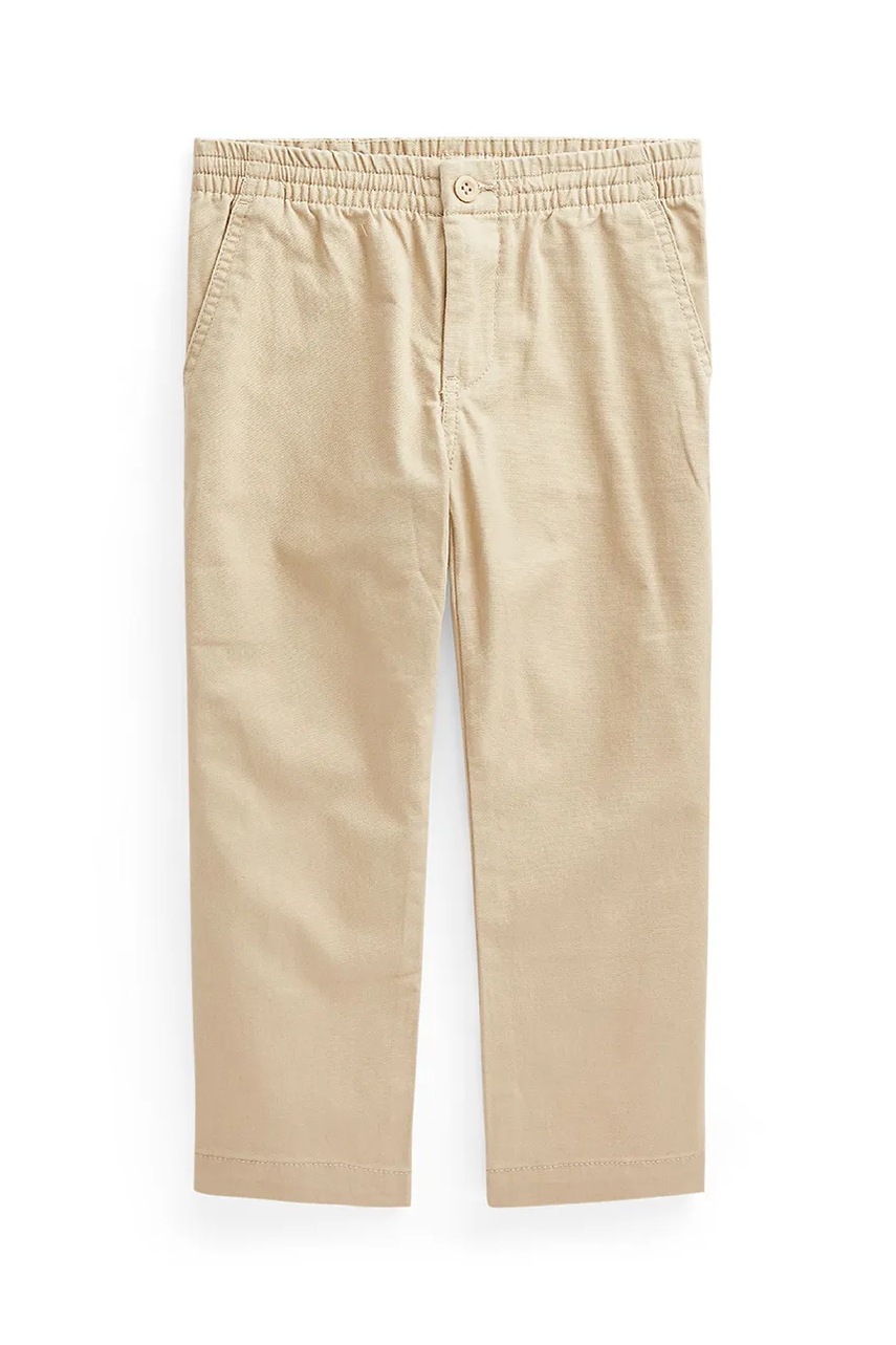 Детские хлопковые брюки Polo Ralph Lauren цвет бежевый однотонные 322855803001