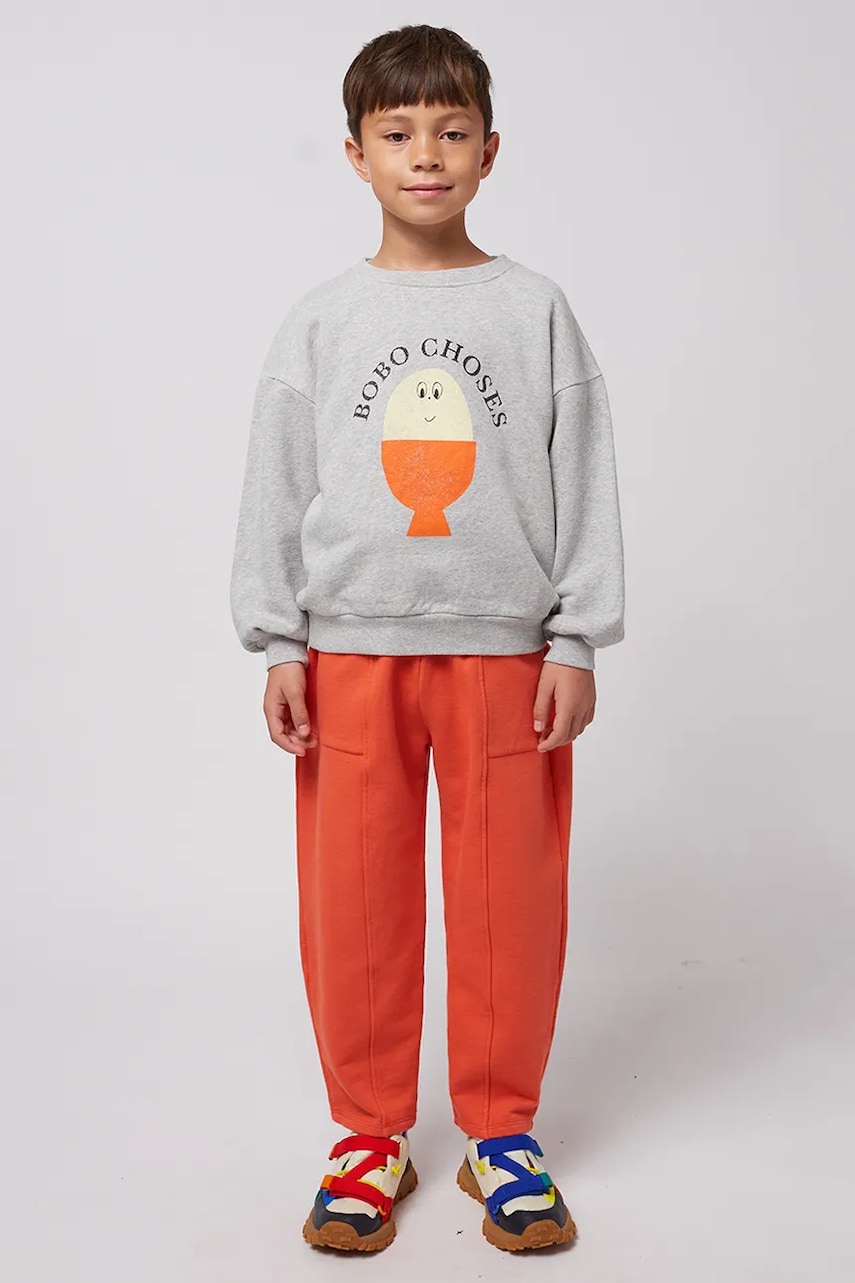Bobo Choses pantaloni de trening pentru copii Smiling culoarea portocaliu, neted, 125AC078 Bobo Choses pantaloni de trening pentru copii Smiling culoarea portocaliu, neted, 125AC078