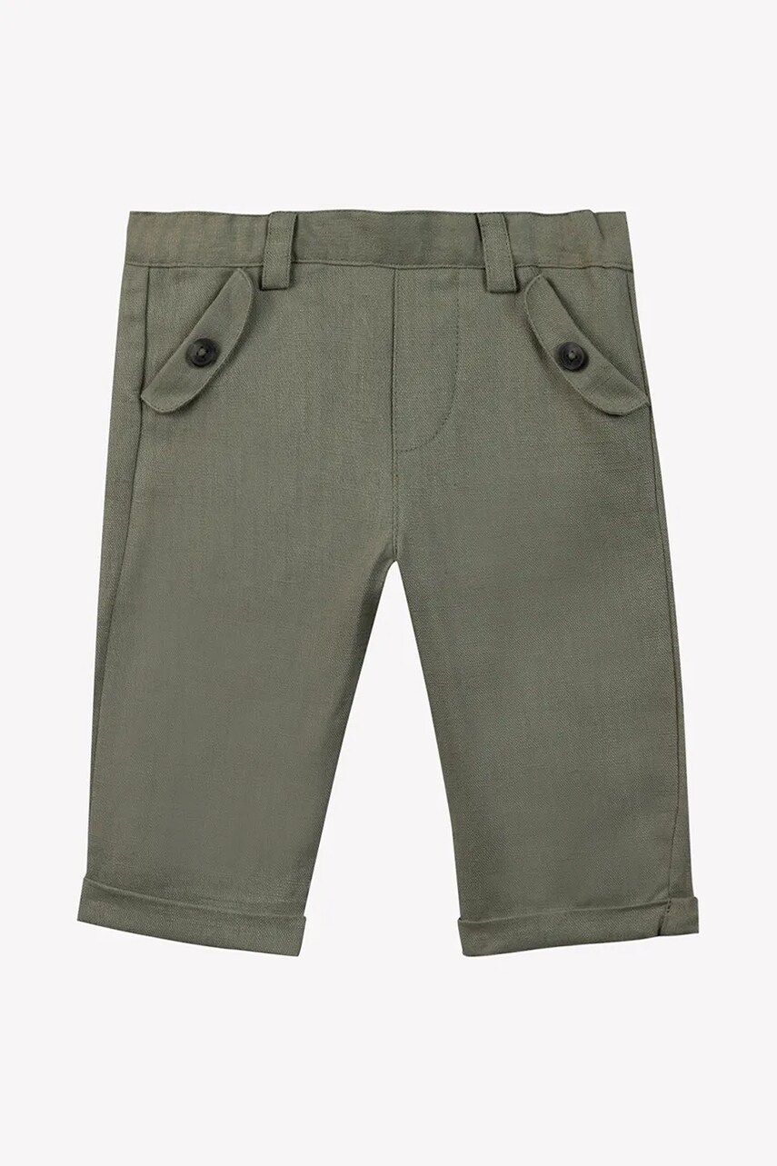 Tartine et Chocolat pantaloni de in pentru bebeluși culoarea verde, neted, CA22061