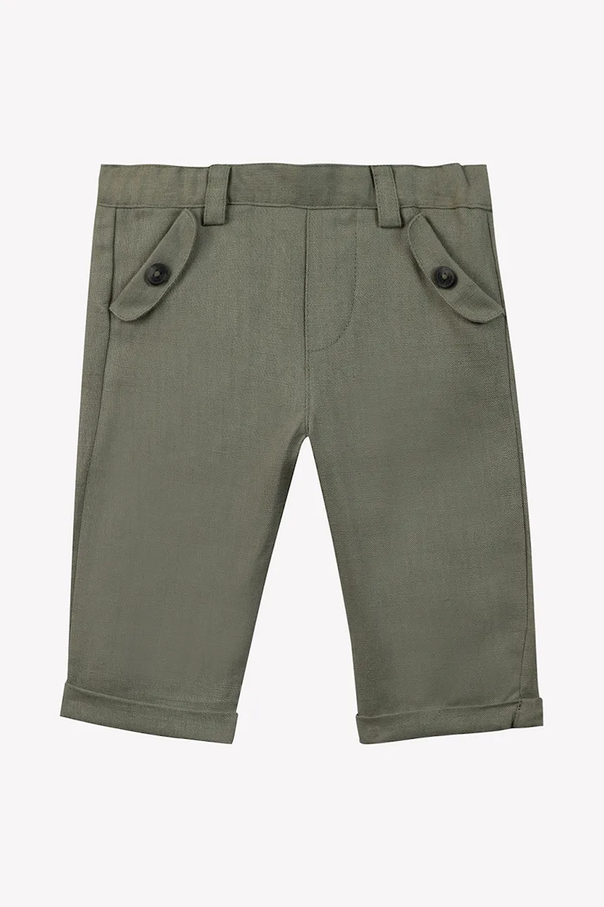 Tartine et Chocolat pantaloni de in pentru copii culoarea verde, neted, CA22061