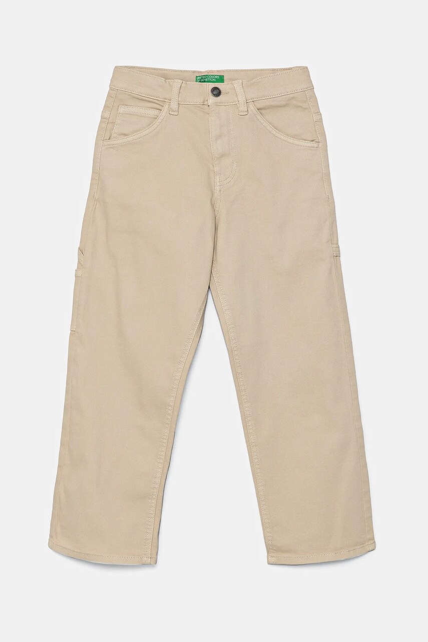 United Colors of Benetton pantaloni copii culoarea bej, neted, 4QNJCE03U