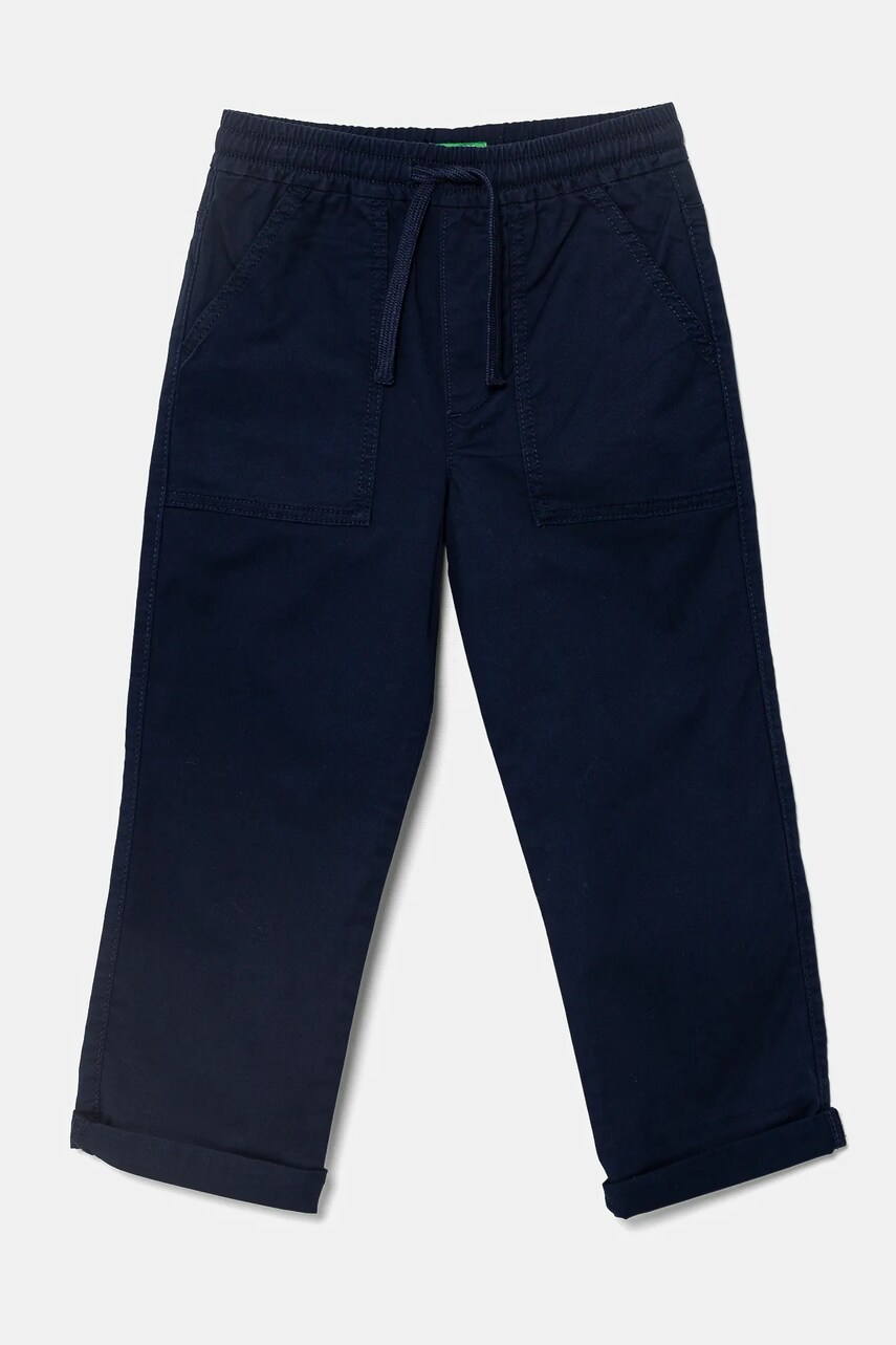 United Colors of Benetton pantaloni copii culoarea albastru marin, neted, 4T48CF03T
