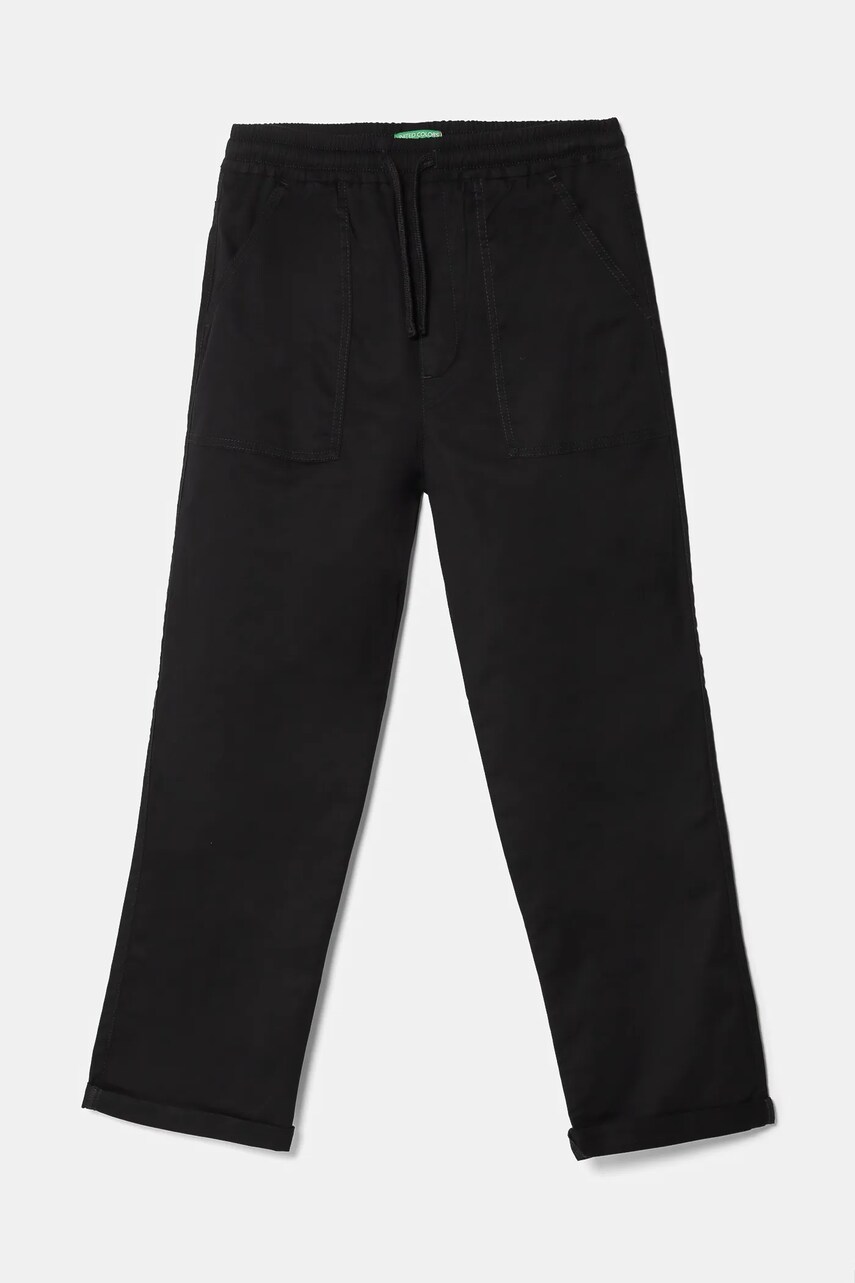 United Colors of Benetton pantaloni copii culoarea negru, neted, 4T48CF03T