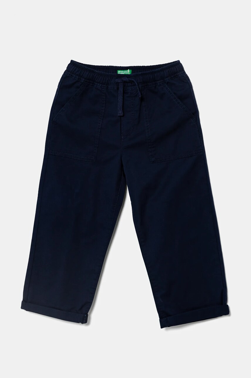 United Colors of Benetton pantaloni copii culoarea albastru marin, neted, 4T48GF026