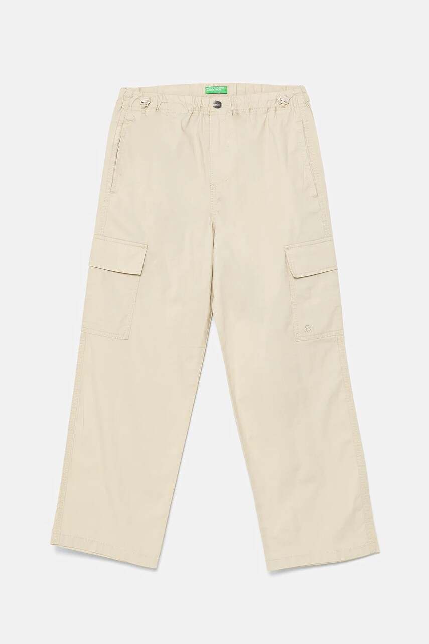 United Colors of Benetton pantaloni copii culoarea bej, neted, 4L2VCF04I