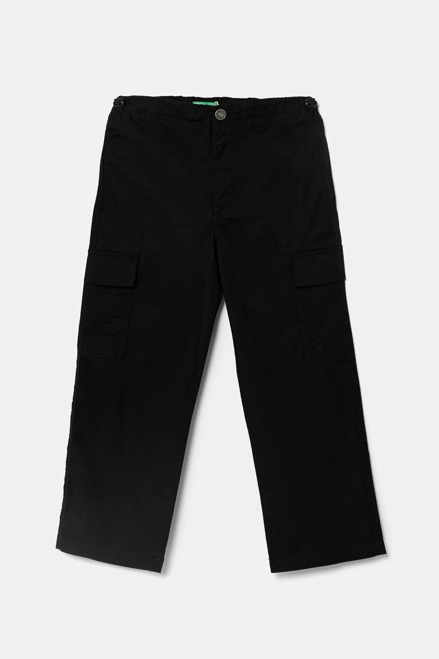 United Colors of Benetton pantaloni copii culoarea negru, neted, 4L2VCF04I
