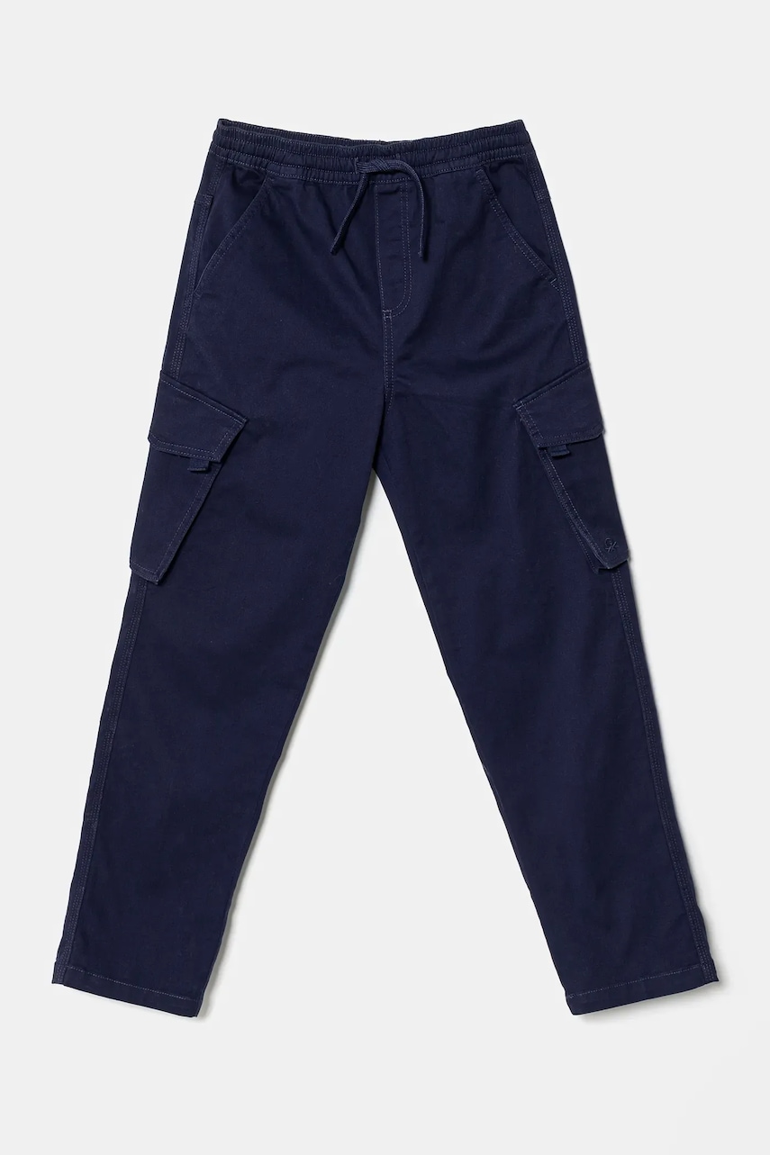 United Colors of Benetton pantaloni copii culoarea albastru marin, neted, 4TCGCF049