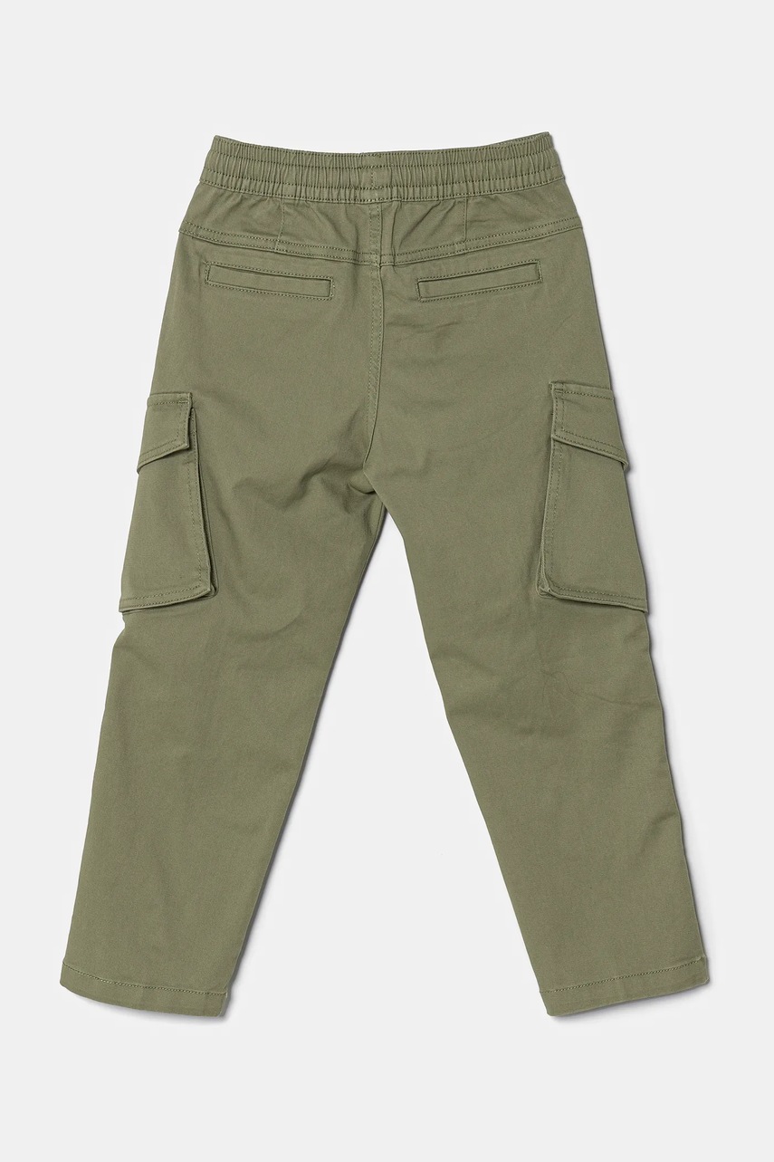 Дитячі штани United Colors of Benetton колір зелений однотонні 4TCGCF049