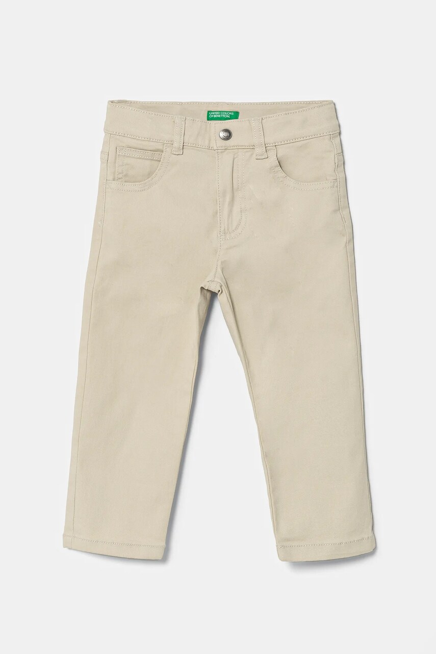 United Colors of Benetton pantaloni copii culoarea bej, neted, 4TCGGE009