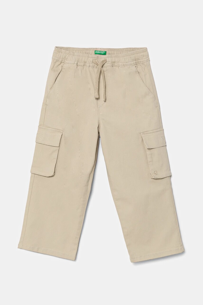 United Colors of Benetton pantaloni copii culoarea bej, neted, 4TCGGF02B