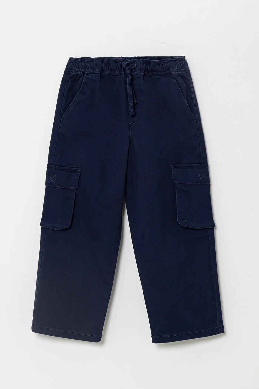 United Colors of Benetton pantaloni copii culoarea albastru marin, neted, 4TCGGF02B