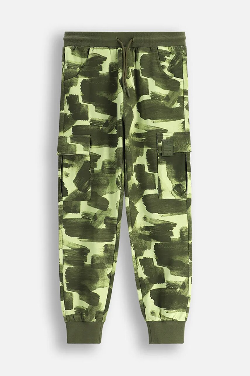 Coccodrillo pantaloni de trening din bumbac pentru copii culoarea verde, modelator, EVERYDAY BOY Coccodrillo pantaloni de trening din bumbac pentru copii culoarea verde, modelator, EVERYDAY BOY