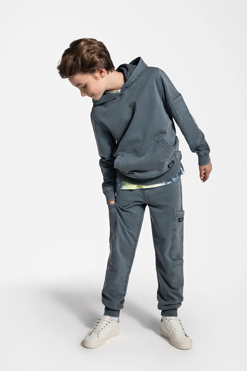 Coccodrillo pantaloni de trening din bumbac pentru copii neted, SAGE TIME BOY JUNIOR