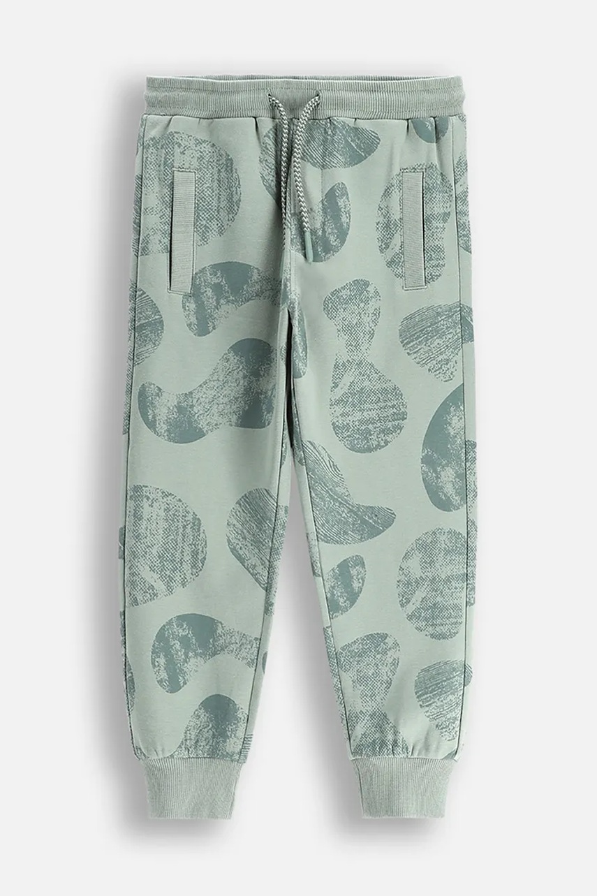 Детские спортивные штаны Coccodrillo цвет зелёный с узором SAGE TIME BOY KIDS