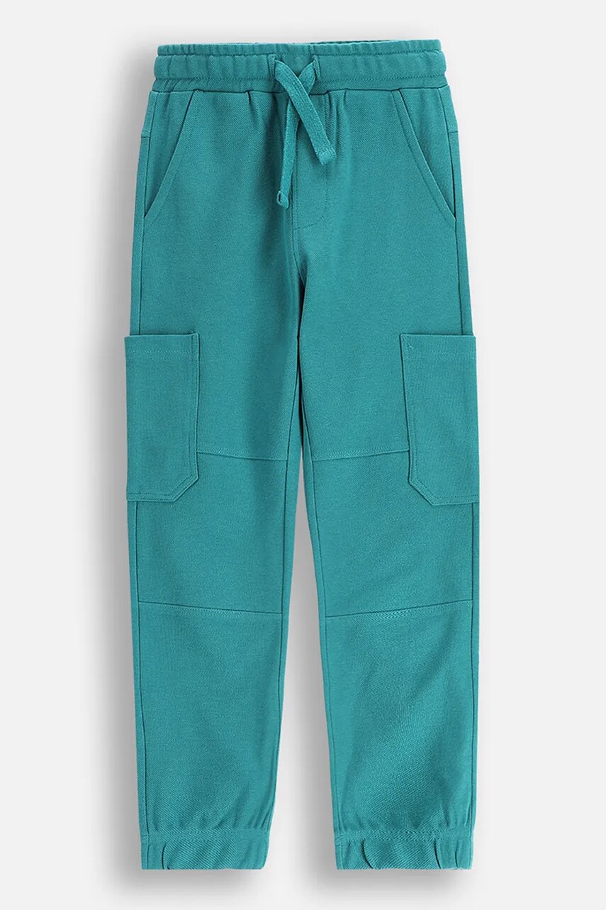Coccodrillo pantaloni de trening culoarea turcoaz, uni, DRAGONS BOY KIDS