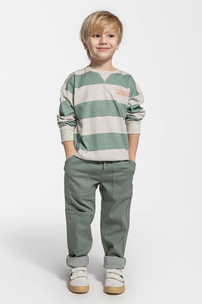 Coccodrillo pantaloni culoarea verde, SAGE TIME BOY KIDS
