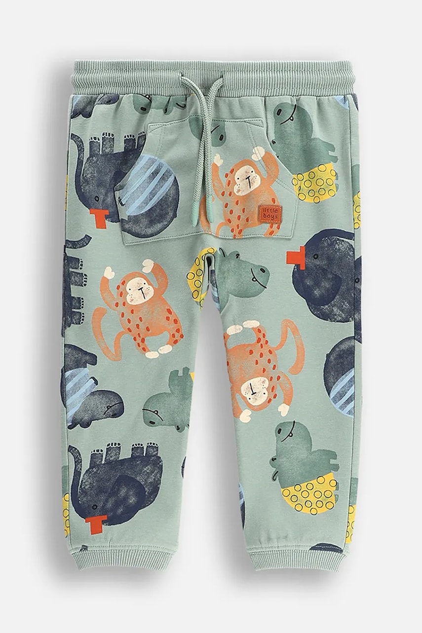 Coccodrillo pantaloni de trening pentru bebeluși culoarea verde, cu imprimeu, SAGE TIME BOY NEWBORN