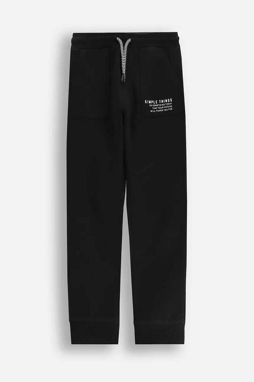Coccodrillo pantaloni de trening pentru copii culoarea negru, uni, EVERYDAY BOY