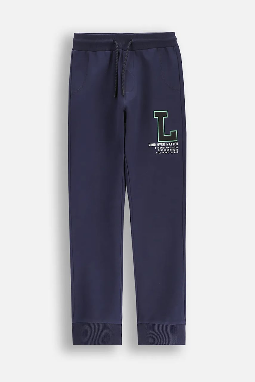 Coccodrillo pantaloni de trening pentru copii culoarea bleumarin, cu imprimeu, EVERYDAY BOY