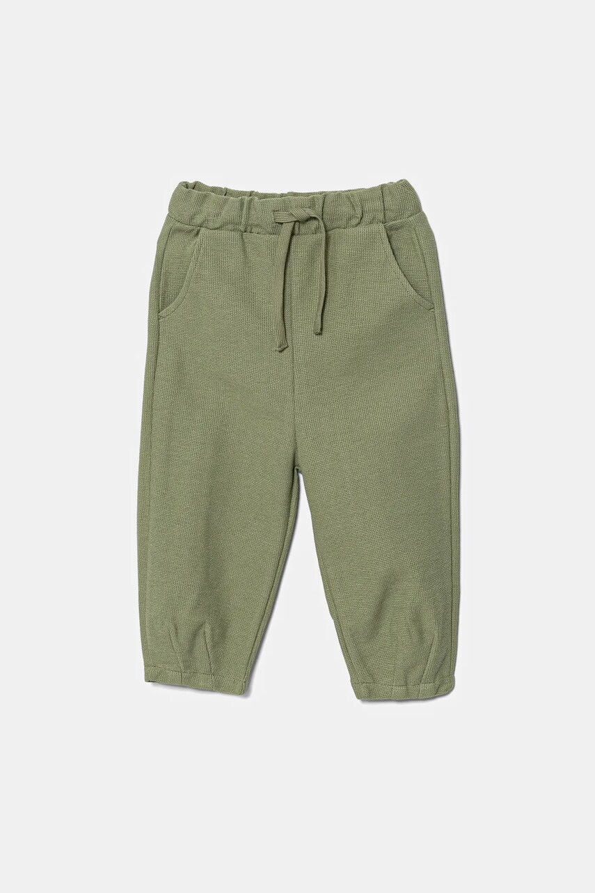 Levně Dětské bavlněné tepláky United Colors of Benetton zelená barva, 3HJMGF04M