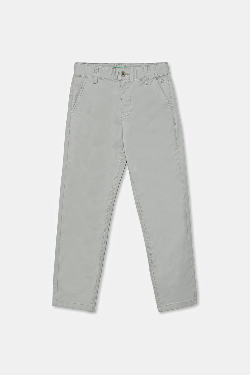 United Colors of Benetton pantaloni copii culoarea gri, uni, 4T48CF011