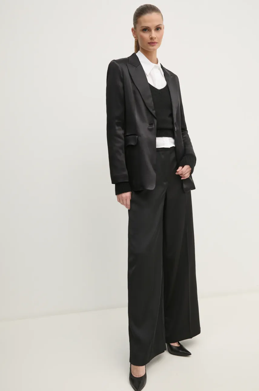 Брюки Calvin Klein женские цвет чёрный широкие высокая посадка K20K207978 Брюки Calvin Klein женские цвет чёрный широкие высокая посадка K20K207978