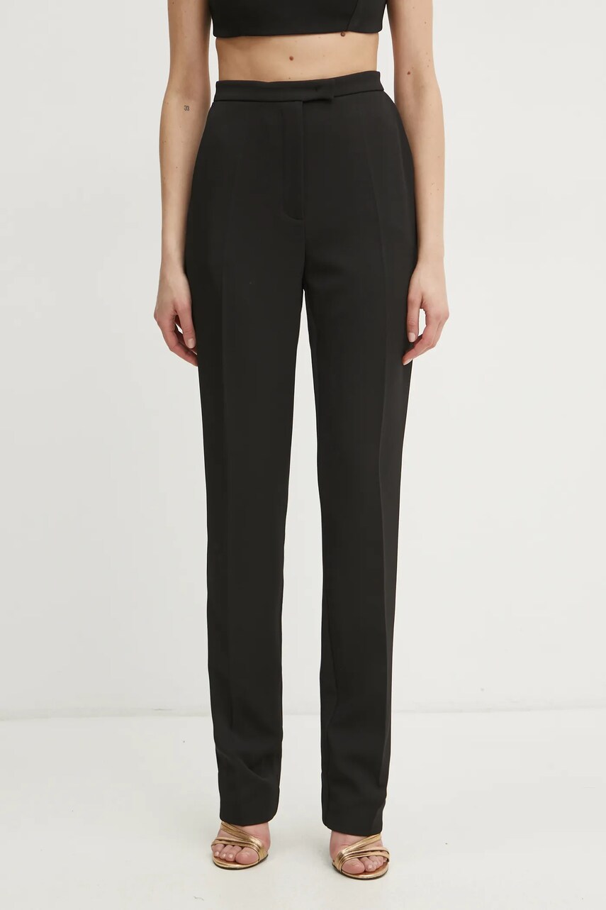 Levně Kalhoty Patrizia Pepe dámské, černá barva, přiléhavé, high waist, 8P0670 A375