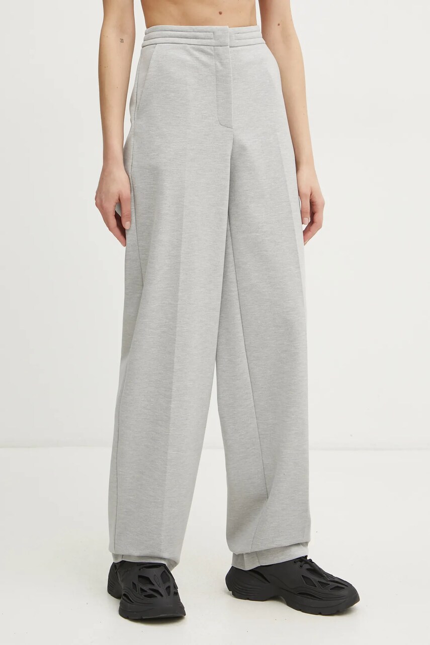 Levně Kalhoty Patrizia Pepe dámské, šedá barva, široké, high waist, 8P0674 A025