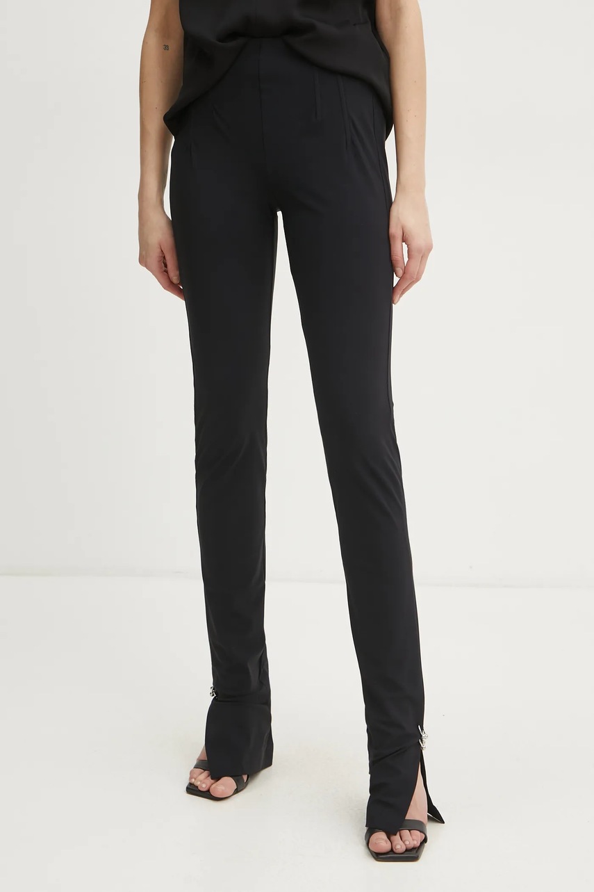 Levně Kalhoty Patrizia Pepe dámské, černá barva, přiléhavé, medium waist, 8P0681 JZ26