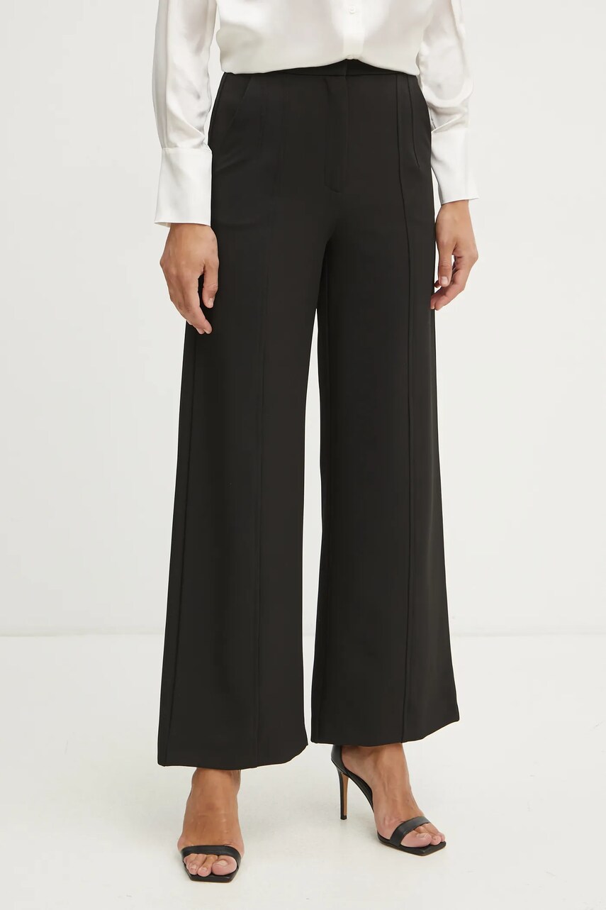 Levně Kalhoty Patrizia Pepe dámské, černá barva, široké, high waist, 8P0696 A375