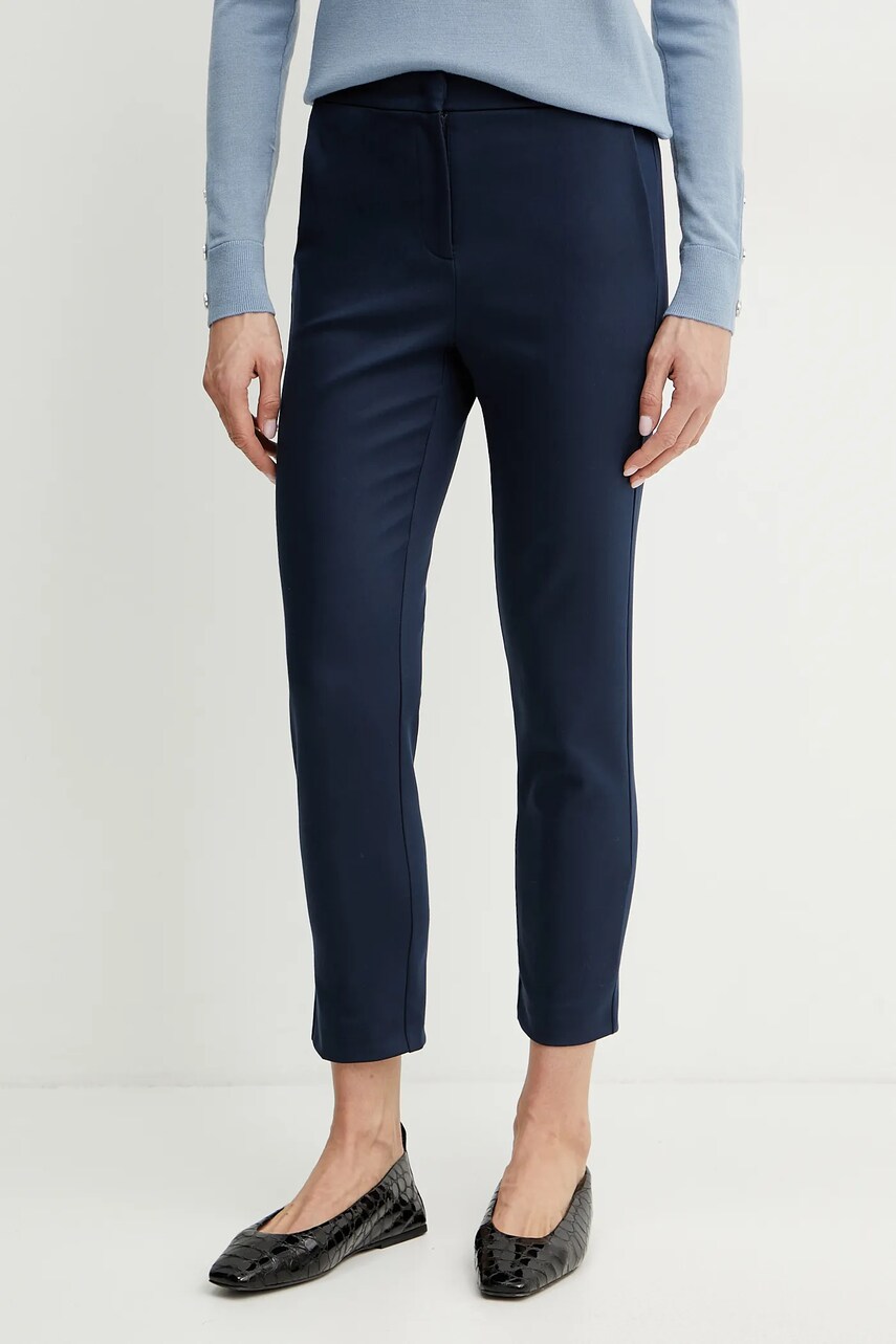 Levně Kalhoty Patrizia Pepe dámské, tmavomodrá barva, střih cigarette, medium waist, 8P0699 A543