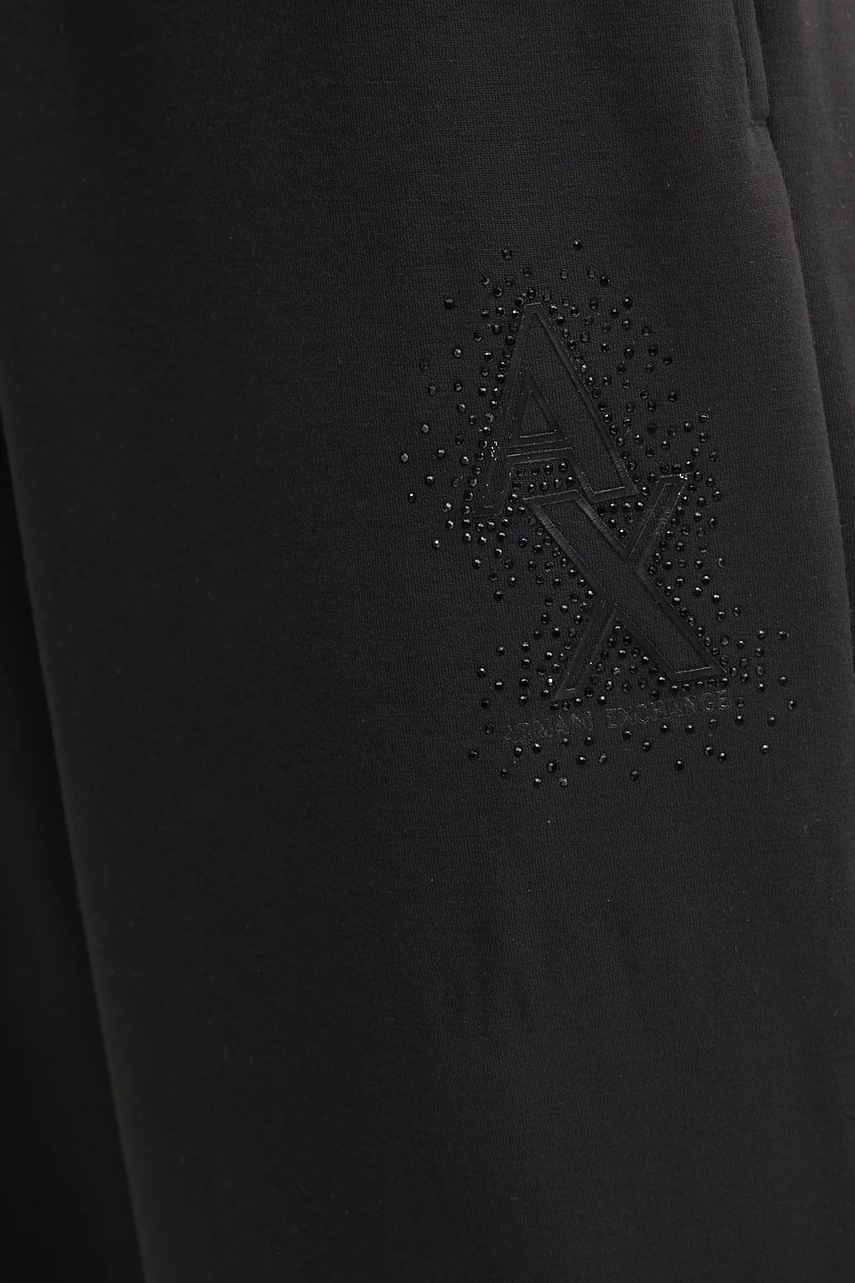 Armani Exchange melegítőnadrág női, fekete, magas derekú egyenes, XW000096 AF10804 termék 2. képe