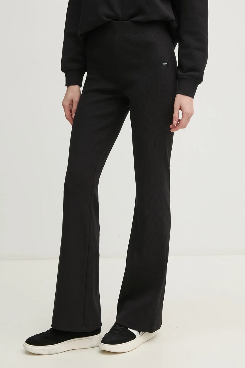 Levně Kalhoty Calvin Klein Jeans dámské, černá barva, hladké, J20J224842