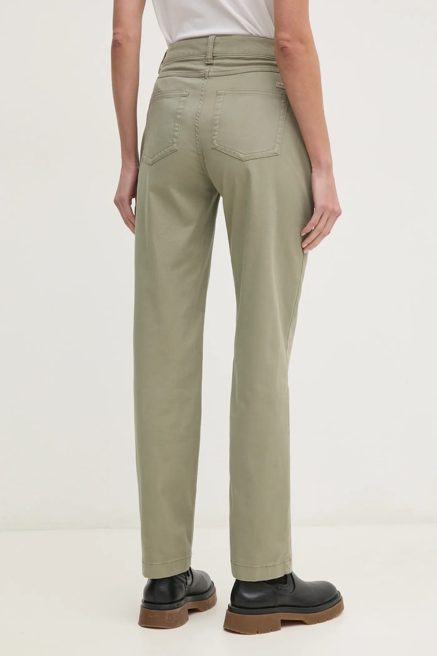 Штани Calvin Klein Jeans жіночі колір зелений прямі висока посадка J20J224852 