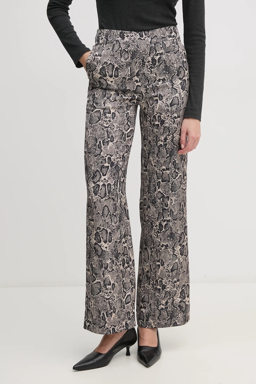 Levně Kalhoty Joop! dámské, béžová barva, jednoduché, high waist, 30044816 10018881