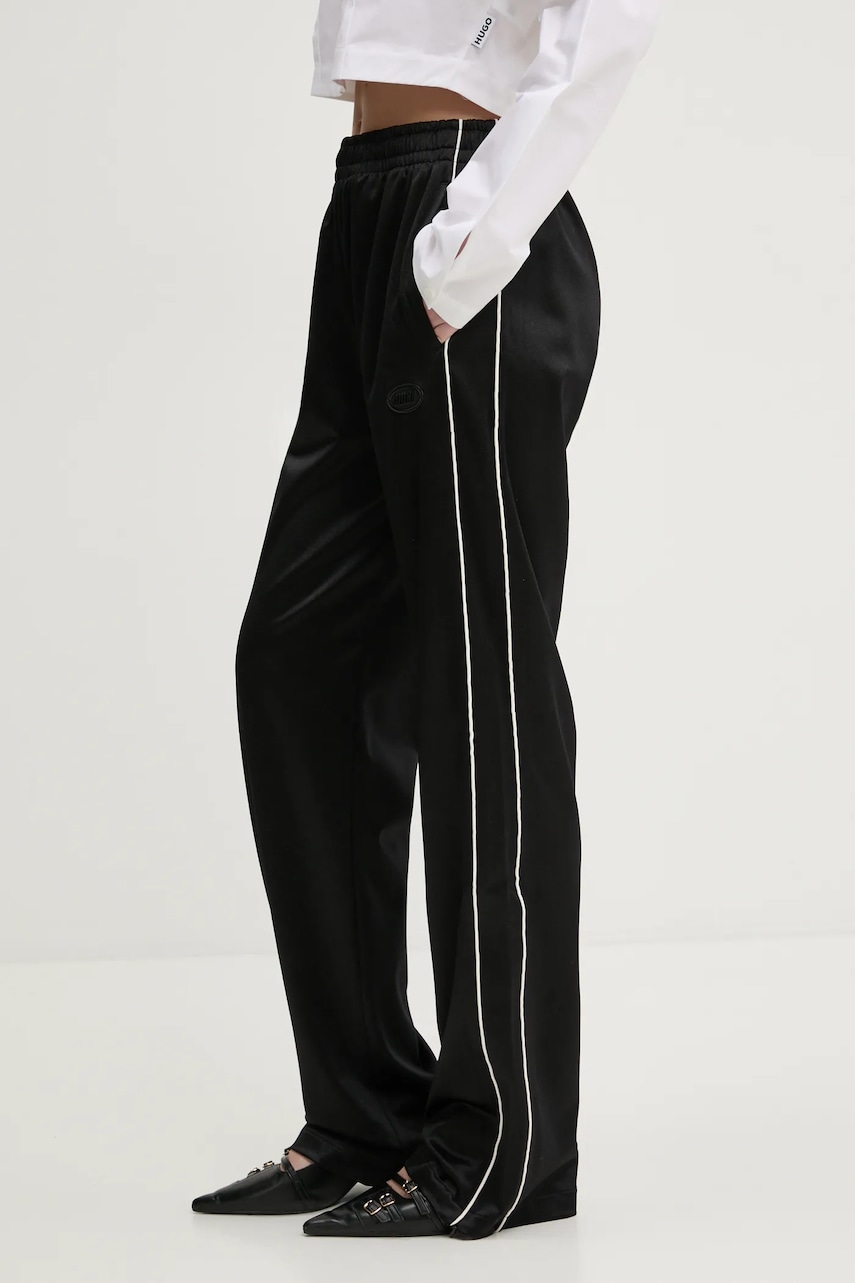 Tepláky HUGO černá barva, hladké, 50530669